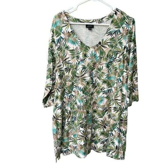 J.Jill wearables size L tropical leaf print tunic top. - Picture 1 of 10